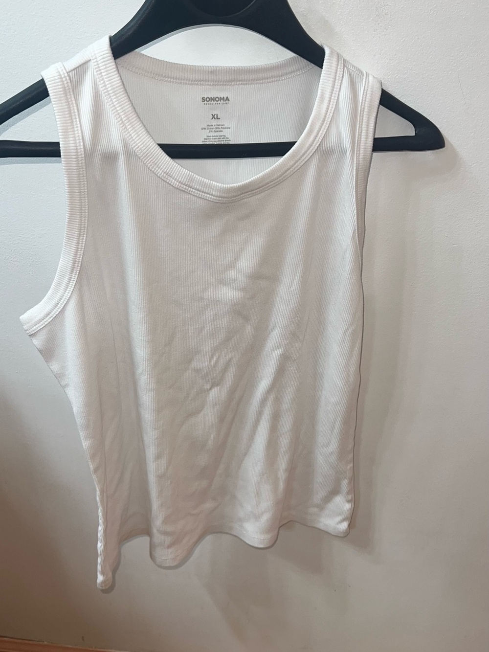 Sonoma White Ribbed Tank - Women's XL